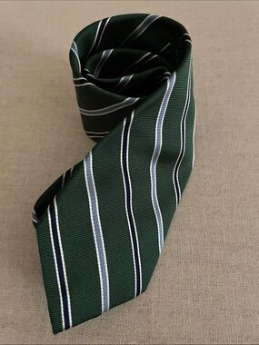 Tommy Hilfiger Green, Navy & White Striped Men's Tie